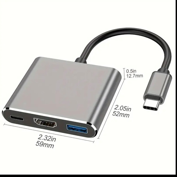 Brand New USB C 3-in-1 Hub Adapter 4K HDMI USB 3.0 PD Charging Multiport Dongle - Picture 7 of 10